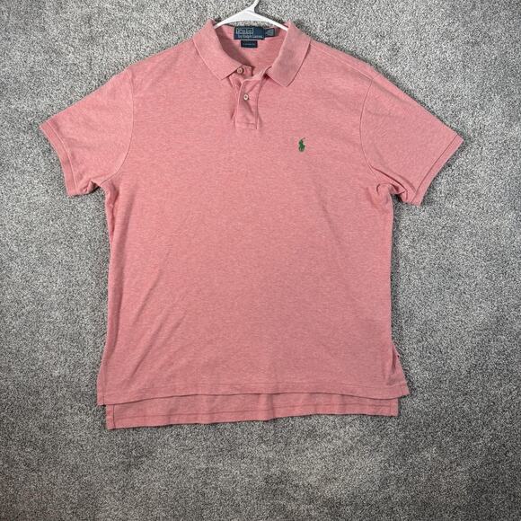 Polo Ralph Lauren Polo Shirt L Pink Custom Fit Embroidered Pony Frat Boy Ivy - Picture 1 of 10